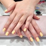 naiyah-nails-russian-manicure-biab-pastel-yellow-spring-BIAB-SQUOVALnails-polkadot-nail-art-brixton-nails-best-biab-salon